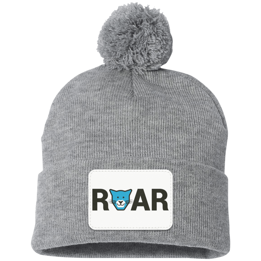 WAES-SP15 Pom Pom Knit Cap - Rectangle Patch Roar Logo