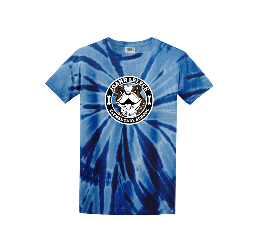 JoAnn Leleck Elementary Spirit Wear 2024-25 On Demand-Adult Unisex Tie-Dye Shirt On-Demand Circle Logo