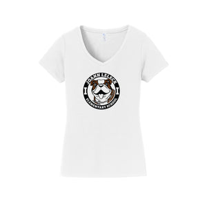 JoAnn Leleck Elementary Spirit Wear 2024-25 On Demand-Womens Fan Favorite V-Neck Tee On-Demand Circle Logo