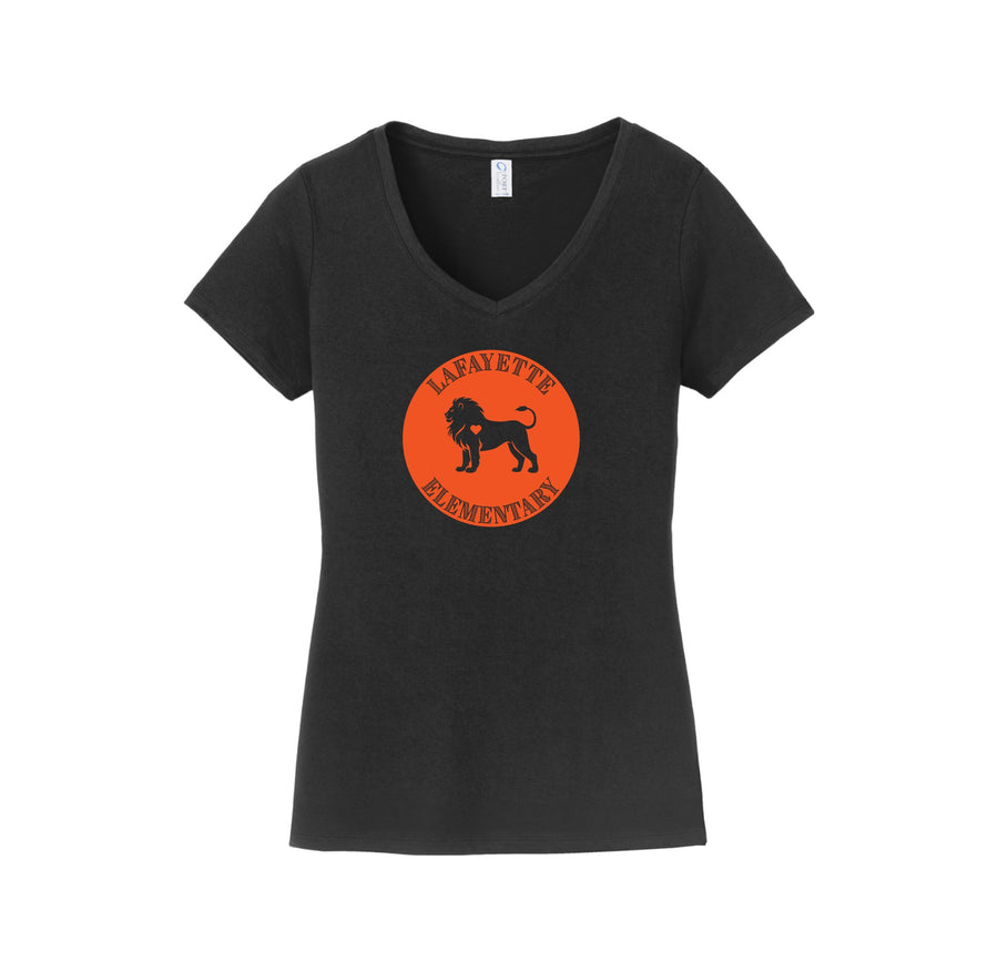 Lafayette Elementary-Womens Fan Favorite V-Neck Tee On-Demand Circle Logo