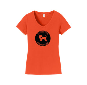 Lafayette Elementary-Womens Fan Favorite V-Neck Tee On-Demand Circle Logo