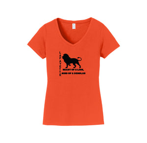 Lafayette Elementary-Womens Fan Favorite V-Neck Tee On-Demand Silhouette Logo