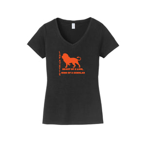 Lafayette Elementary-Womens Fan Favorite V-Neck Tee On-Demand Silhouette Logo