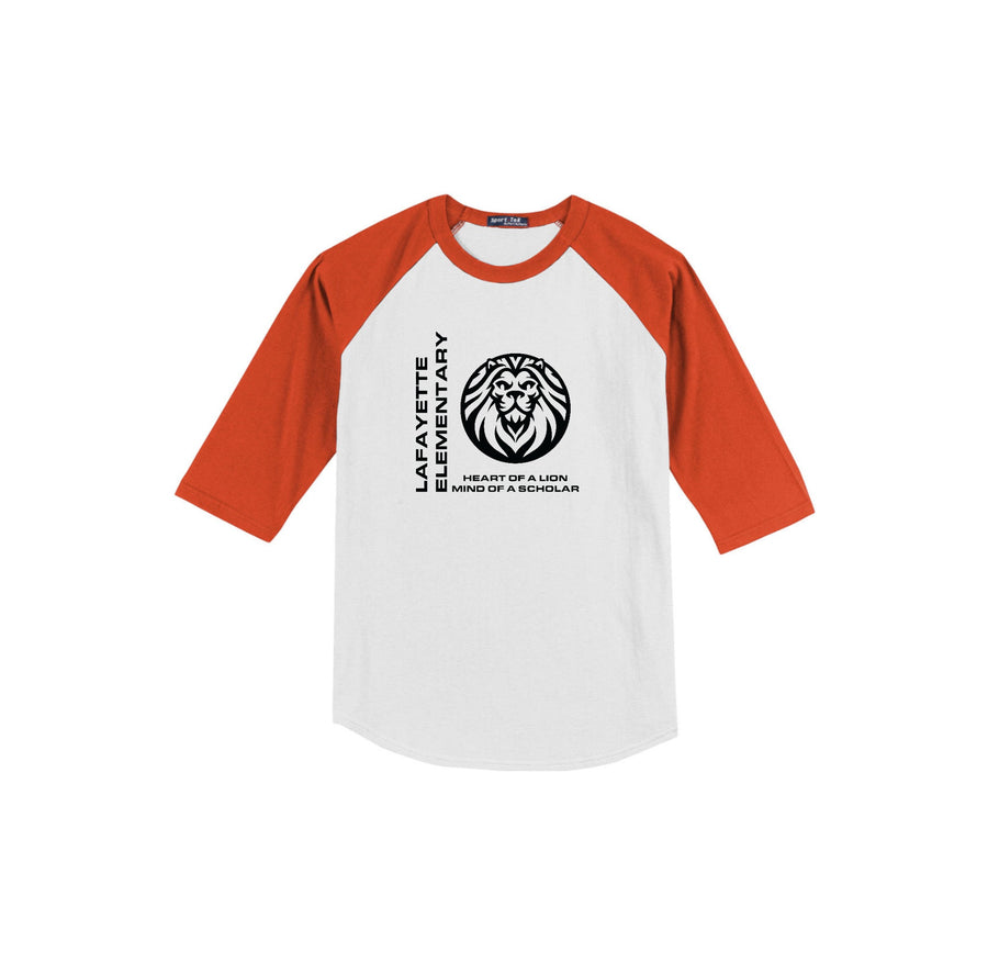 Lafayette Elementary-Youth Unisex Baseball Tee On-Demand Lion Logo