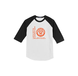 Lafayette Elementary-Youth Unisex Baseball Tee On-Demand Lion Logo