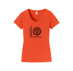 Lafayette Elementary-Womens Fan Favorite V-Neck Tee On-Demand Lion Logo