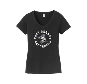 Allgrove & Seymour On Demand-Womens Fan Favorite V-Neck Tee On-Demand Circle Logo