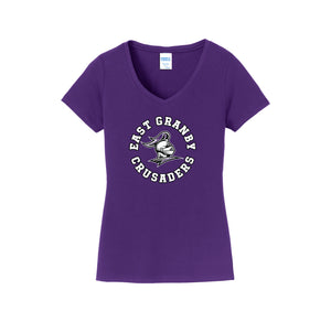 Allgrove & Seymour On Demand-Womens Fan Favorite V-Neck Tee On-Demand Circle Logo