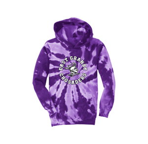 Allgrove & Seymour Spirit Wear 2024-25 On Demand-Youth Tie-Dye Pullover Hooded Sweatshirt On-Demand Circle Logo