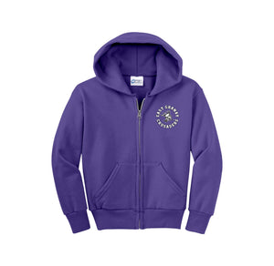 Allgrove & Seymour On Demand-Youth Unisex Full-Zip Hooded Sweatshirt On-Demand Circle Logo