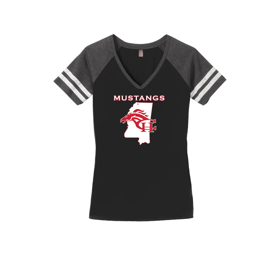 Center Hill Elementary-Womens Premium Game V-Neck Tee On-Demand Map Logo