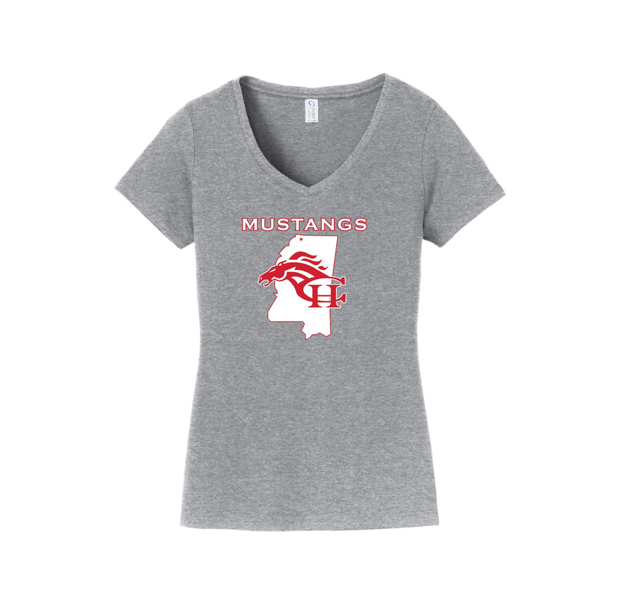 Center Hill Elementary-Womens Fan Favorite V-Neck Tee On-Demand Map Logo