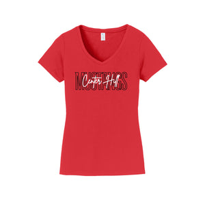 Center Hill Elementary-Womens Fan Favorite V-Neck Tee On-Demand_Map Logo Typographic