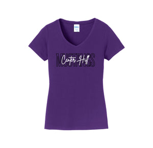 Center Hill Elementary-Womens Fan Favorite V-Neck Tee On-Demand_Map Logo Typographic