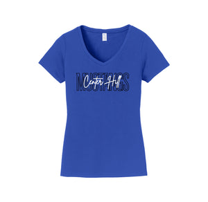 Center Hill Elementary-Womens Fan Favorite V-Neck Tee On-Demand_Map Logo Typographic