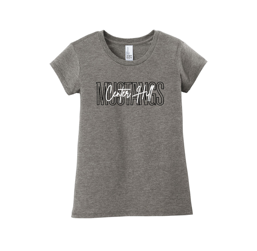 Center Hill Elementary-Girls Youth Premium Tee On-Demand_Map Logo Typographic