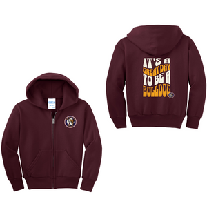 BSFC STAFF-Youth Full-Zip Hooded Sweatshirt Full Color x Its a Great Day Logo