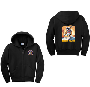 BSFC STAFF-Youth Full-Zip Hooded Sweatshirt Full Color x Surfing Bulldog Logo