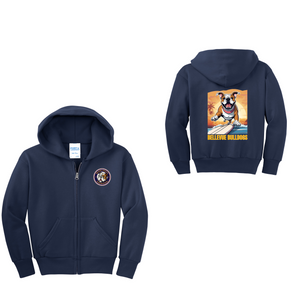 BSFC STAFF-Youth Full-Zip Hooded Sweatshirt Full Color x Surfing Bulldog Logo