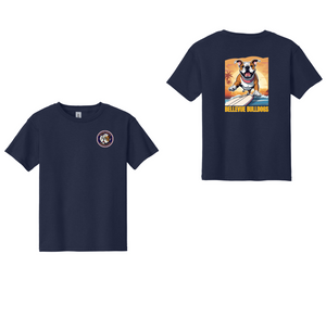 Bellevue-Santa Fe Charter Spirit Wear 2024-25 On Demand-Youth T-Shirt Full Color x Surfing Bulldog Logo