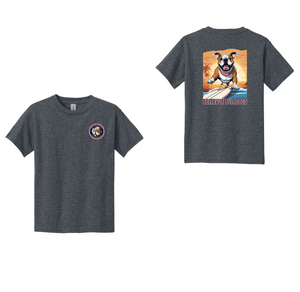 Bellevue-Santa Fe Charter Spirit Wear 2024-25 On Demand-Youth T-Shirt Full Color x Surfing Bulldog Logo