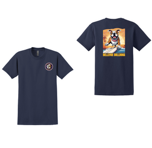 Bellevue-Santa Fe Charter Spirit Wear 2024-25 On Demand-Adult T-Shirt Full Color x Surfing Bulldog Logo