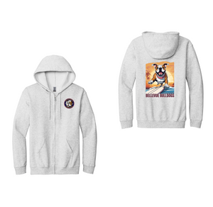 BSFC STAFF-Adult Full-Zip Hooded Sweatshirt Full Color x Surfing Bulldog Logo