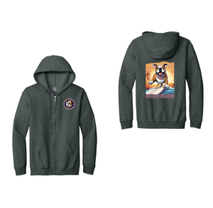 BSFC STAFF-Adult Full-Zip Hooded Sweatshirt Full Color x Surfing Bulldog Logo