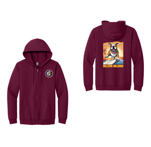 BSFC STAFF-Adult Full-Zip Hooded Sweatshirt Full Color x Surfing Bulldog Logo