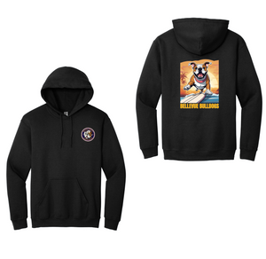 Bellevue-Santa Fe Charter Spirit Wear 2024-25 On Demand-Adult Hoodie Full Color x Surfing Bulldog Logo