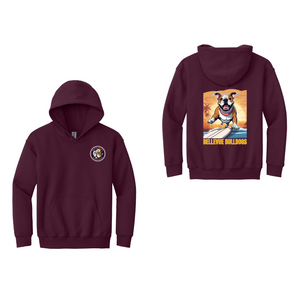 Bellevue-Santa Fe Charter Spirit Wear 2024-25 On Demand-Youth Hoodie Full Color x Surfing Bulldog Logo