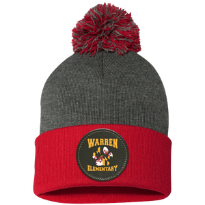 Warren Elm-SP15 Pom Pom Knit Cap - Circle Patch