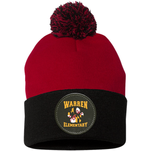 Warren Elm-SP15 Pom Pom Knit Cap - Circle Patch