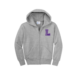 Lydiksen-Youth Unisex Full-Zip Hooded Sweatshirt L Logo