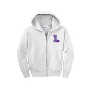 Lydiksen-Youth Unisex Full-Zip Hooded Sweatshirt L Logo