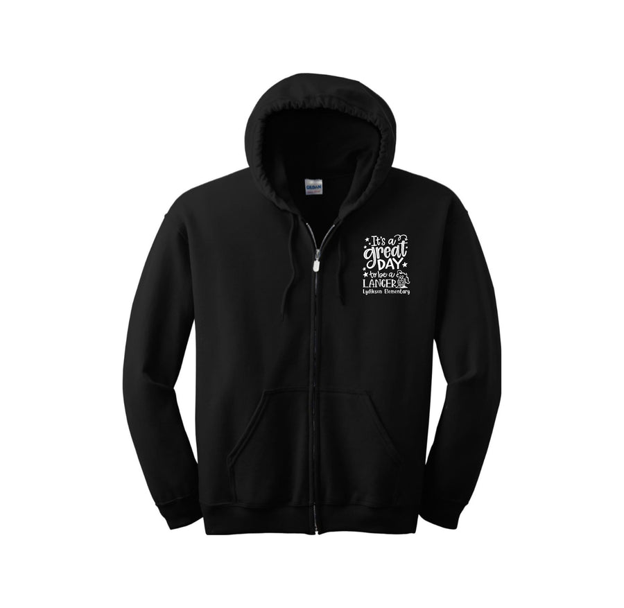 Lydiksen Elementary Spirit Wear 2024/25 On-Demand-Adult Unisex Full-Zip Hooded Sweatshirt Great Day Logo