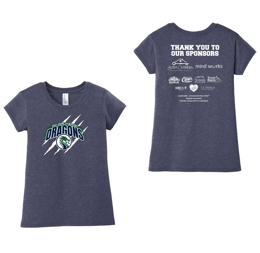 Voss Farms Spirit Wear 2024-25-Girls Youth Premium Tee On-Demand_Back+ Front