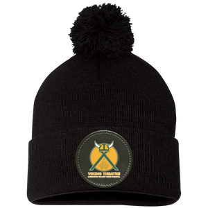 Loudoun Valley HS Theatre-SP15 Pom Pom Knit Cap - Circle Patch