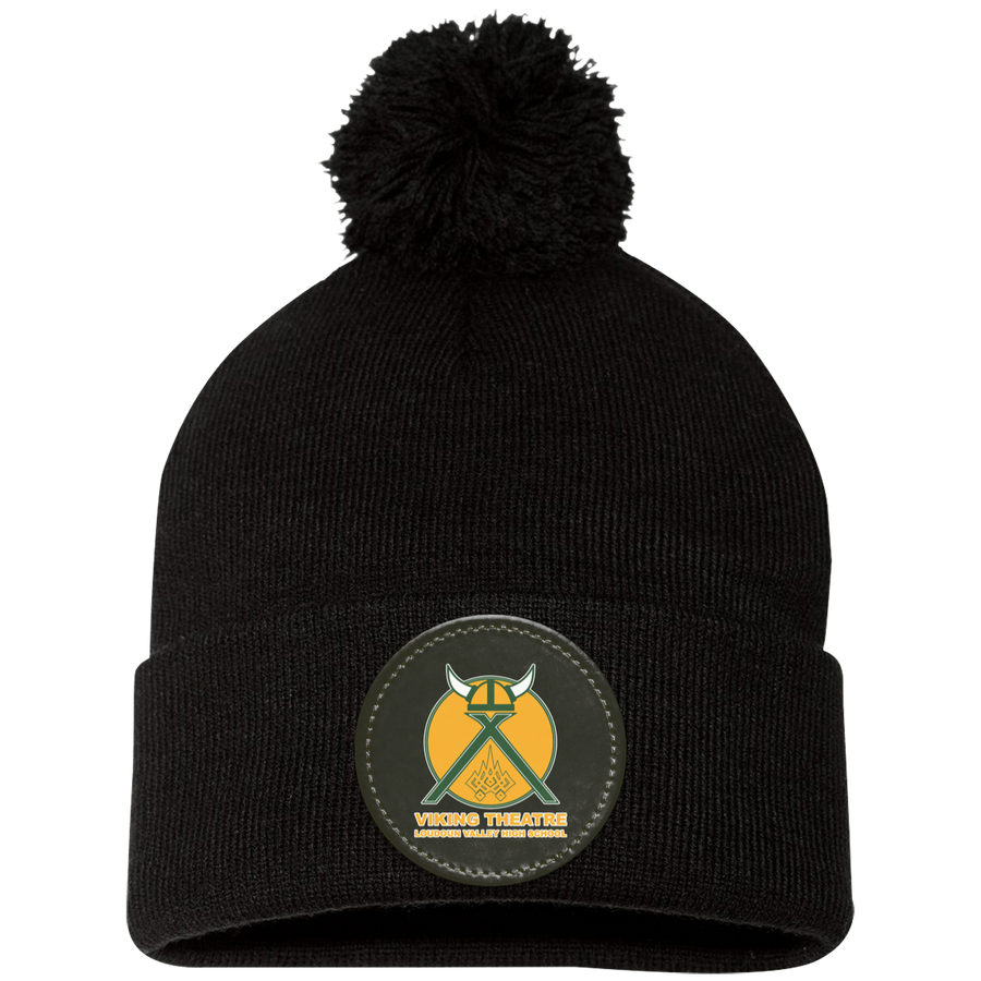 Loudoun Valley HS Theatre-SP15 Pom Pom Knit Cap - Circle Patch