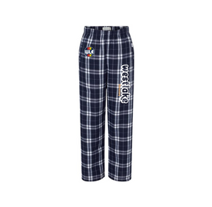 Westlake Elementary Spirit Wear 2024-25 On Demand-Boxercraft Youth Flannel Pants On-Demand Bubble Logo