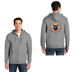 Bennett-Kew-Adult Unisex Full-Zip Hooded Sweatshirt Circle Logo