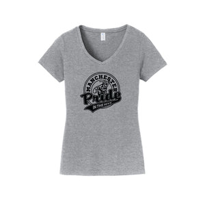 Manchester Elementary-Womens Fan Favorite V-Neck Tee On-Demand Pride Logo