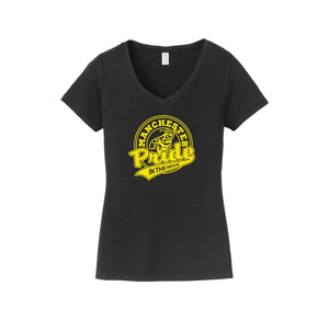 Manchester Elementary-Womens Fan Favorite V-Neck Tee On-Demand Pride Logo