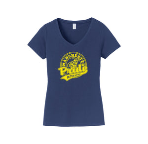 Manchester Elementary-Womens Fan Favorite V-Neck Tee On-Demand Pride Logo