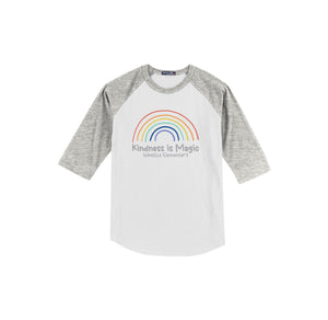 Wealthy Elementary-Youth Unisex Baseball Tee On-Demand Rainbow Logo