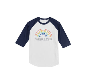 Wealthy Elementary-Youth Unisex Baseball Tee On-Demand Rainbow Logo