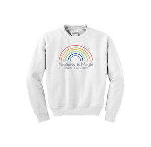 Wealthy Elementary-Youth Unisex Crewneck Sweatshirt On-Demand Rainbow Logo