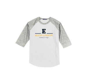 Wealthy Elementary-Youth Unisex Baseball Tee On-Demand E Logo