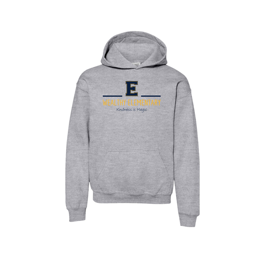 Wealthy Elementary-Youth Unisex Hoodie On-Demand E Logo