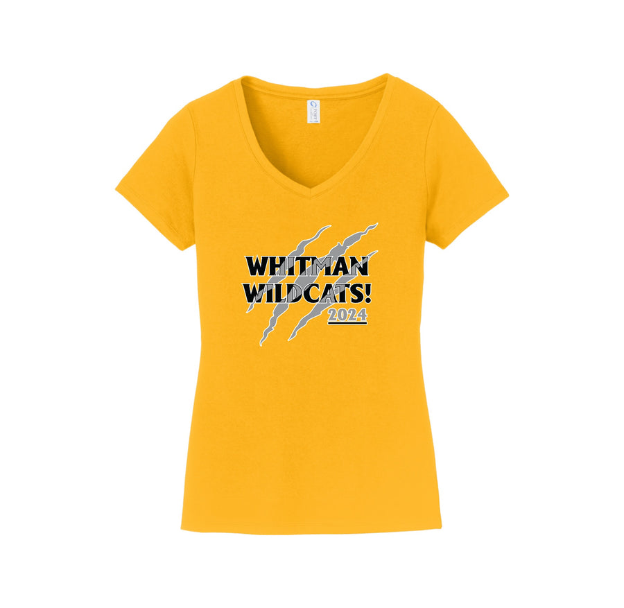 Whitman Middle School Spirit Wear 2024-25 On Demand-Womens Fan Favorite V-Neck Tee On-Demand Claw Logos